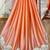 Fancy fabric silk party wear saree in peach with embroidery work & crystal stone work