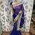 Pure shadow silk party wear saree in blue with embroidery work & crystal stone work