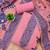 Pink muga cotton jamdani suit dress material with dupatta