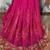Pure georgette party wear saree in pink with embroidery work & crystal stone work