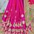 Pure silk party wear saree in pink with embroidery work & crystal stone work