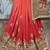 Pure georgette party wear saree in red with embroidery work & crystal stone work