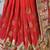 Pure georgette party wear saree in red with embroidery work & crystal stone work