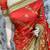 Pure silk party wear saree in red with embroidery & crystal stone work