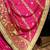 Pure silk party wear saree in pink with embroidery & crystal stone work