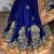 Mulberry silk wedding wear saree in blue with embroidery work & crystal stone work