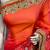 Shadow silk party wear saree in orange with embroidery work & crystal stone work