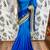 Shadow silk party wear saree in blue with embroidery work & crystal stone work