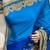 Shadow silk party wear saree in blue with embroidery work & crystal stone work