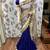 Fancy imported fabrics party wear saree in blue with embroidery & crystal stone work