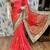 Pure silk wedding wear saree in red with embroidery work & handwork
