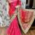 Pure silk wedding wear saree in pink with embroidery work & handwork