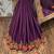 Chiffon silk wedding wear saree in violet with embroidery work & handwork