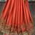 Chiffon silk wedding wear saree in red with embroidery work & handwork
