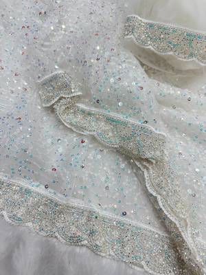 White Color Zari And Sequence Embroidery Work Rangoli Silk Saree 2