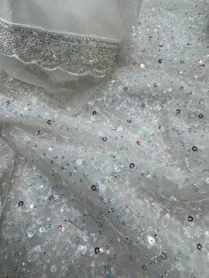 White Color Zari And Sequence Embroidery Work Rangoli Silk Saree 3