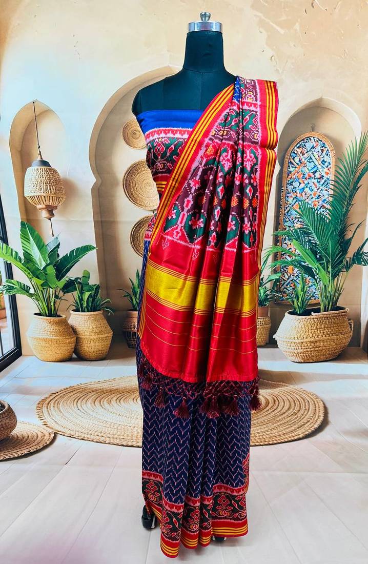 Multi Color Lagadi pallu Silk Saree