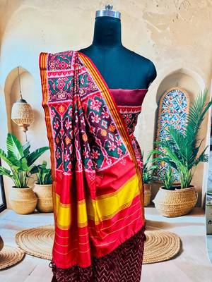 Multi Color Lagadi pallu art silk saree 4