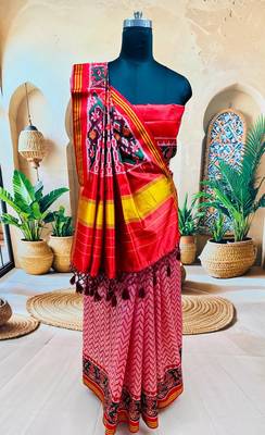 Multi Color Lagadi pallu art silk saree 5