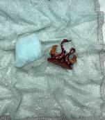 Blue Color Zari And Sequence Embroidery Work Rangoli Silk Saree