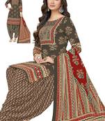 Green color crepe silk printed women unstitched dress material