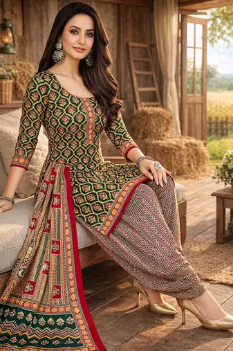 Multicolor color crepe silk printed women unstitched dress material