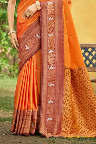 green soft silk blend woven work traditional saree