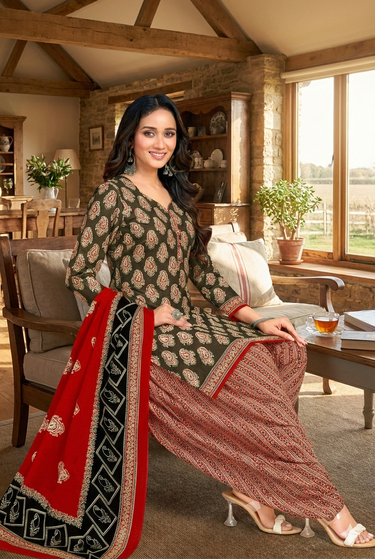 Multicolor  color crepe silk printed women unstitched dress material