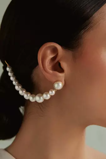 Ira pearl brass ear chain