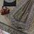 Dark Grey Color Sequance and Dori Embroidery work Twill Net Saree