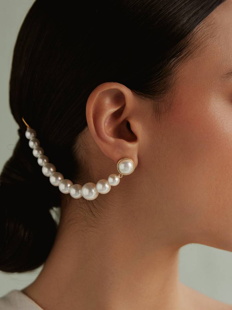 Ira pearl brass ear chain