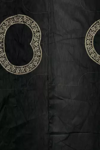 Dark Grey Color Sequance and Dori Embroidery work Twill Net Saree