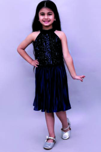 Navy blue embroidered polycotton co ord set