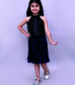 Navy blue embroidered polycotton co ord set