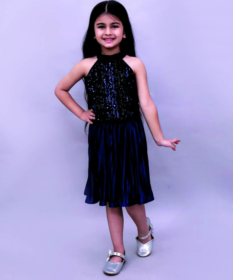 Navy blue embroidered polycotton co ord set