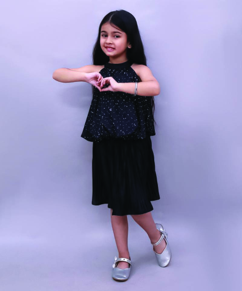 Black woven polycotton co ord set