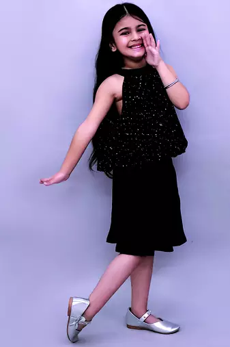 Black woven polycotton co ord set