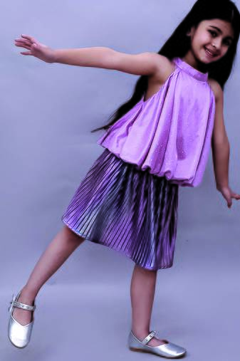 Purple solid polycotton co ord set