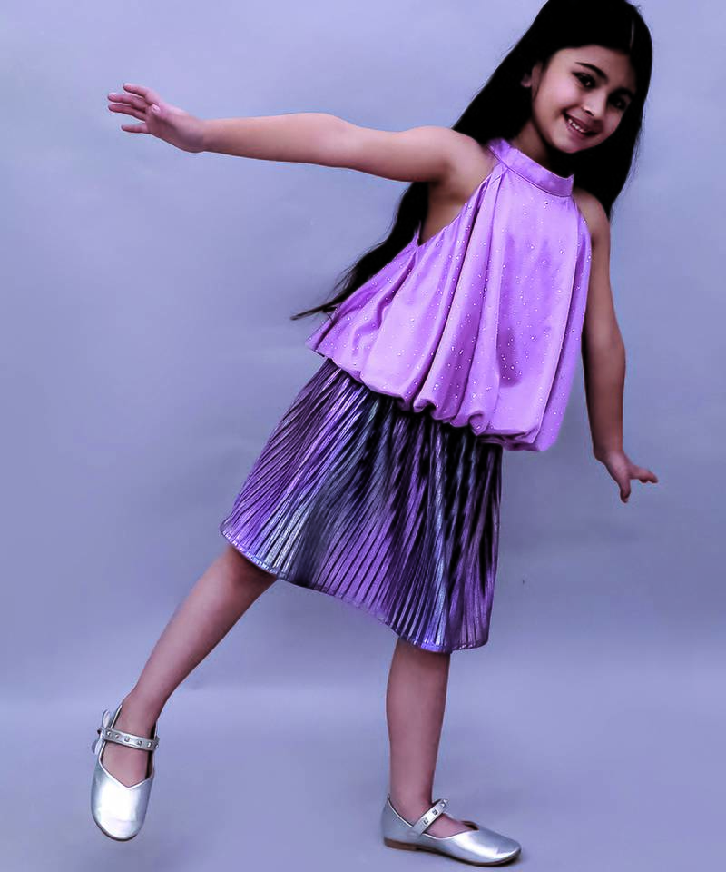 Purple solid polycotton co ord set