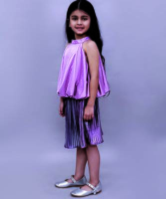 Purple solid polycotton co ord set 3