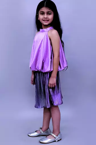 Purple solid polycotton co ord set
