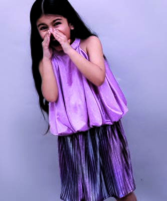 Purple solid polycotton co ord set 4