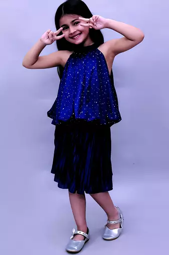 Navy blue woven polycotton co ord set