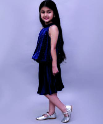Navy blue woven polycotton co ord set 3