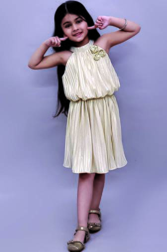 Golden embroidered polycotton co ord set