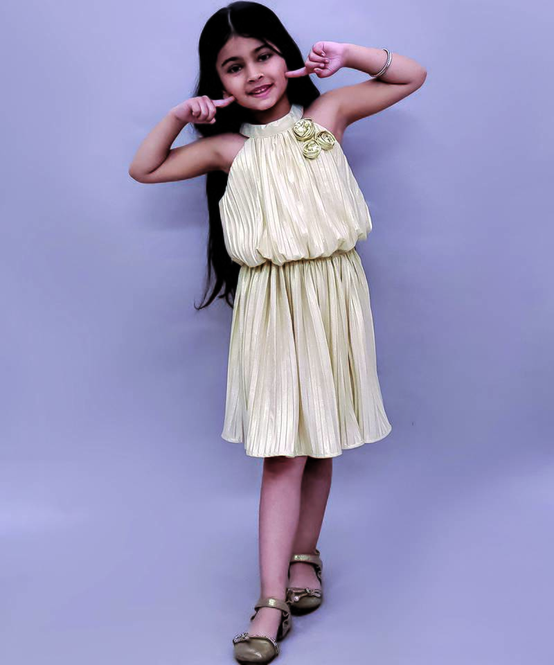 Golden embroidered polycotton co ord set