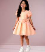 Orange woven cotton dress