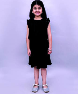 Black woven polycotton co ord set 1