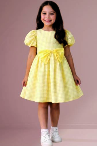 Yellow woven cotton dress