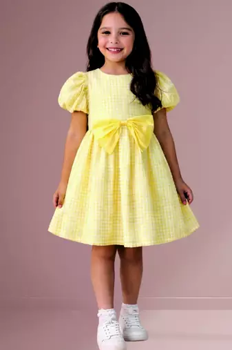 Yellow woven cotton dress